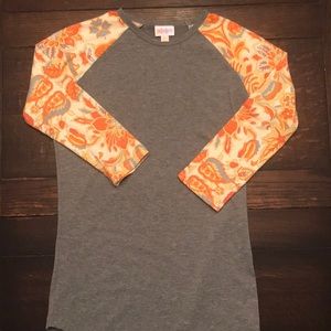 LuLaRoe Randy baseball 3/4 sleeve shirt